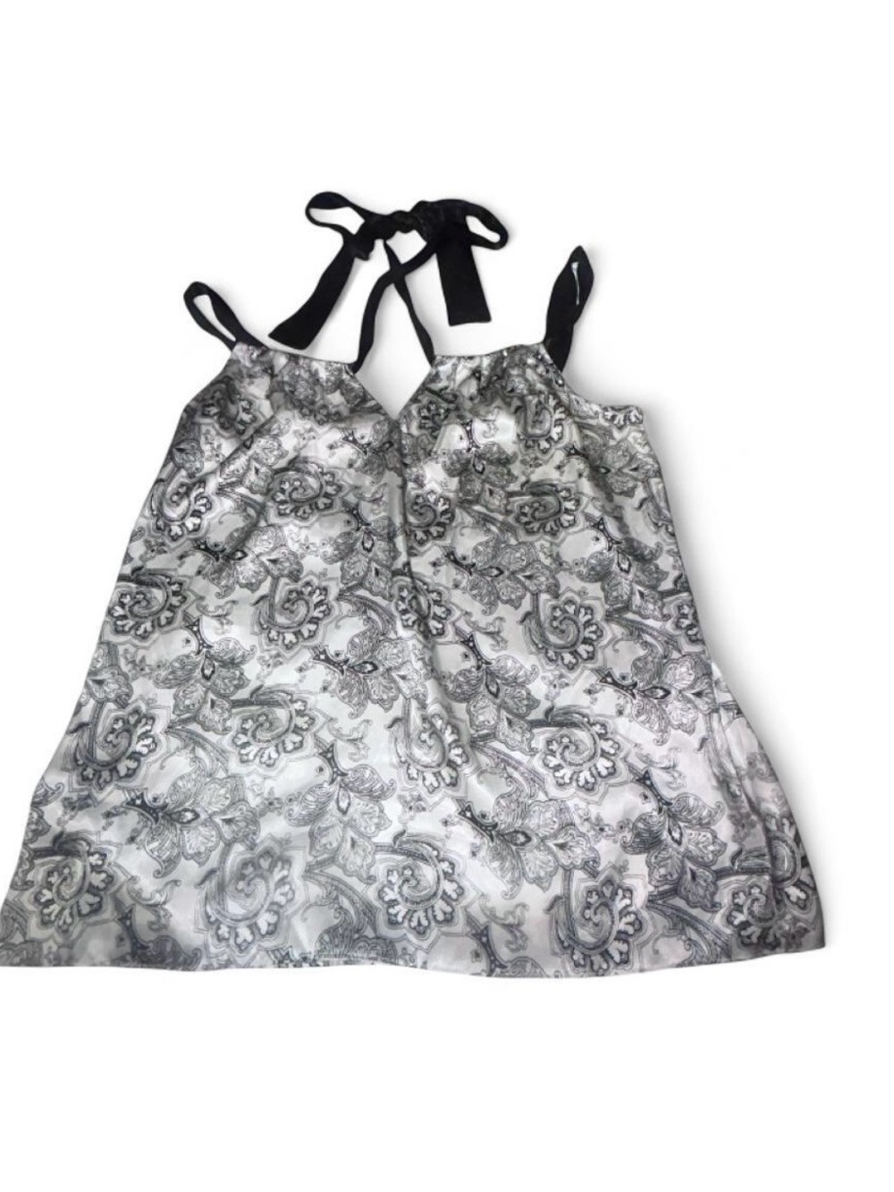 Michael Kors Silky Black & White Paisley Halter Top